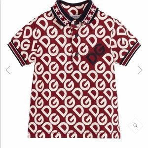 Dolce and Gabbana Red cotton logo polo shirt
